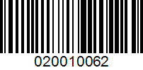 Barcode for 020010062