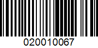 Barcode for 020010067