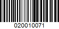 Barcode for 020010071