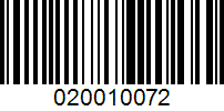 Barcode for 020010072