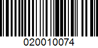 Barcode for 020010074