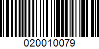 Barcode for 020010079