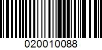 Barcode for 020010088