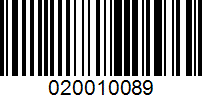 Barcode for 020010089