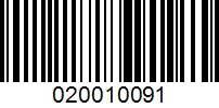 Barcode for 020010091