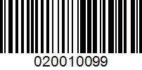 Barcode for 020010099