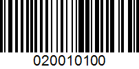 Barcode for 020010100