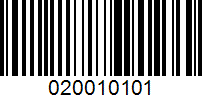 Barcode for 020010101