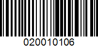 Barcode for 020010106