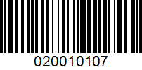 Barcode for 020010107