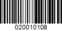 Barcode for 020010108