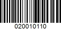 Barcode for 020010110