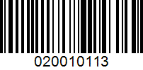 Barcode for 020010113