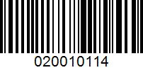 Barcode for 020010114