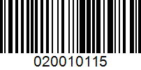 Barcode for 020010115