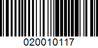 Barcode for 020010117