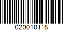 Barcode for 020010118