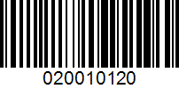 Barcode for 020010120