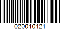 Barcode for 020010121