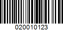 Barcode for 020010123