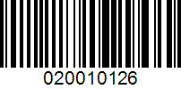 Barcode for 020010126