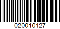 Barcode for 020010127