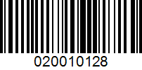 Barcode for 020010128