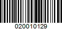 Barcode for 020010129