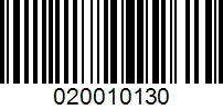 Barcode for 020010130