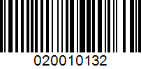 Barcode for 020010132