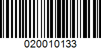 Barcode for 020010133