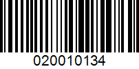 Barcode for 020010134