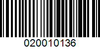 Barcode for 020010136