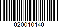 Barcode for 020010140