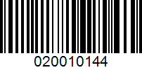 Barcode for 020010144