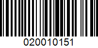 Barcode for 020010151