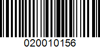 Barcode for 020010156