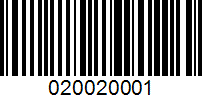 Barcode for 020020001