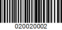 Barcode for 020020002