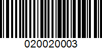 Barcode for 020020003