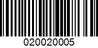 Barcode for 020020005