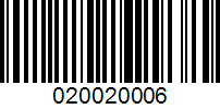 Barcode for 020020006