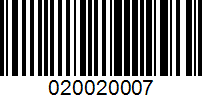 Barcode for 020020007