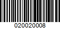 Barcode for 020020008