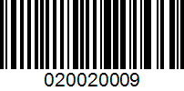 Barcode for 020020009