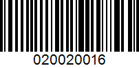 Barcode for 020020016