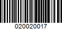 Barcode for 020020017