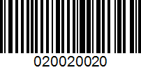 Barcode for 020020020