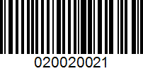 Barcode for 020020021