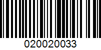 Barcode for 020020033